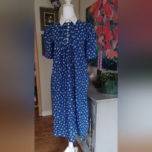 Vintage Blue Floral Robbie Bee Dress